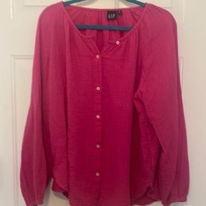 Hot pink gauze gap shirt summer 2022